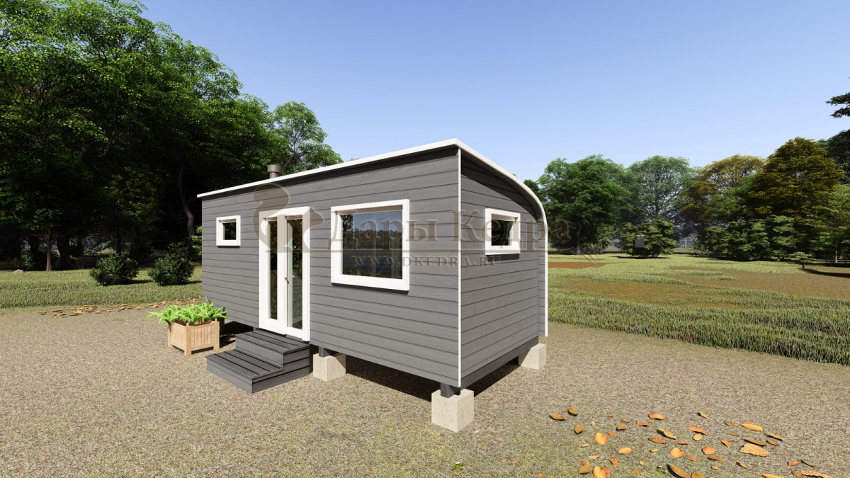 Баня «Парус» из кедра 6х2,2 метра (вариант 2)